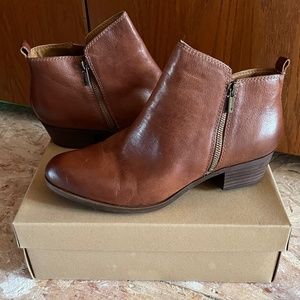 Lucky Brand Basel Bootie in Toffee sz 12W large size boot wide width NWT LEATHER